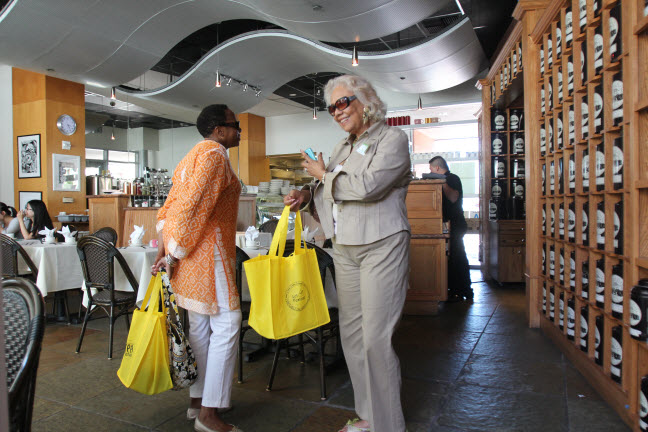 Cille Washington and Marianne Steverson visit the Chado Tea Room during the Los Angeles International Tea Festival. 