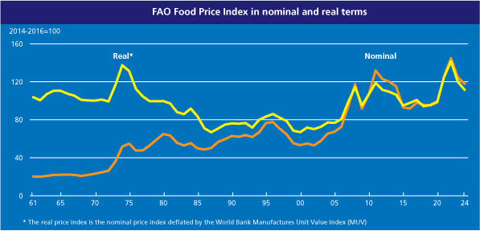 Nominal and real food prices